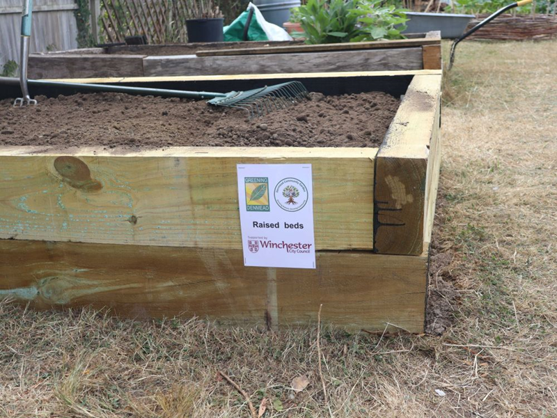 Raised beds at the Denmead community garden